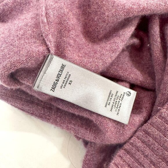 Zadig et Voltaire V Neck Vivi WS Patch Star sweater Lilas - Picture 4 of 4